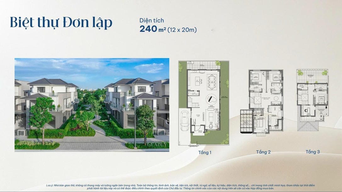 layout biet thu don lap gladia by the waters