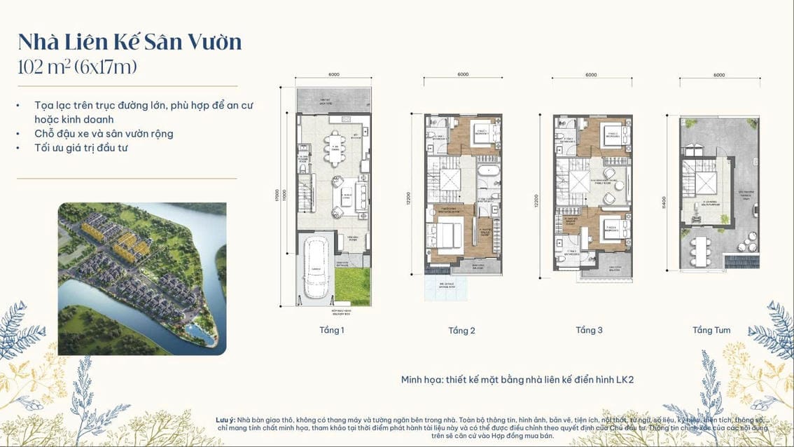 layout nha pho gladia by the waters